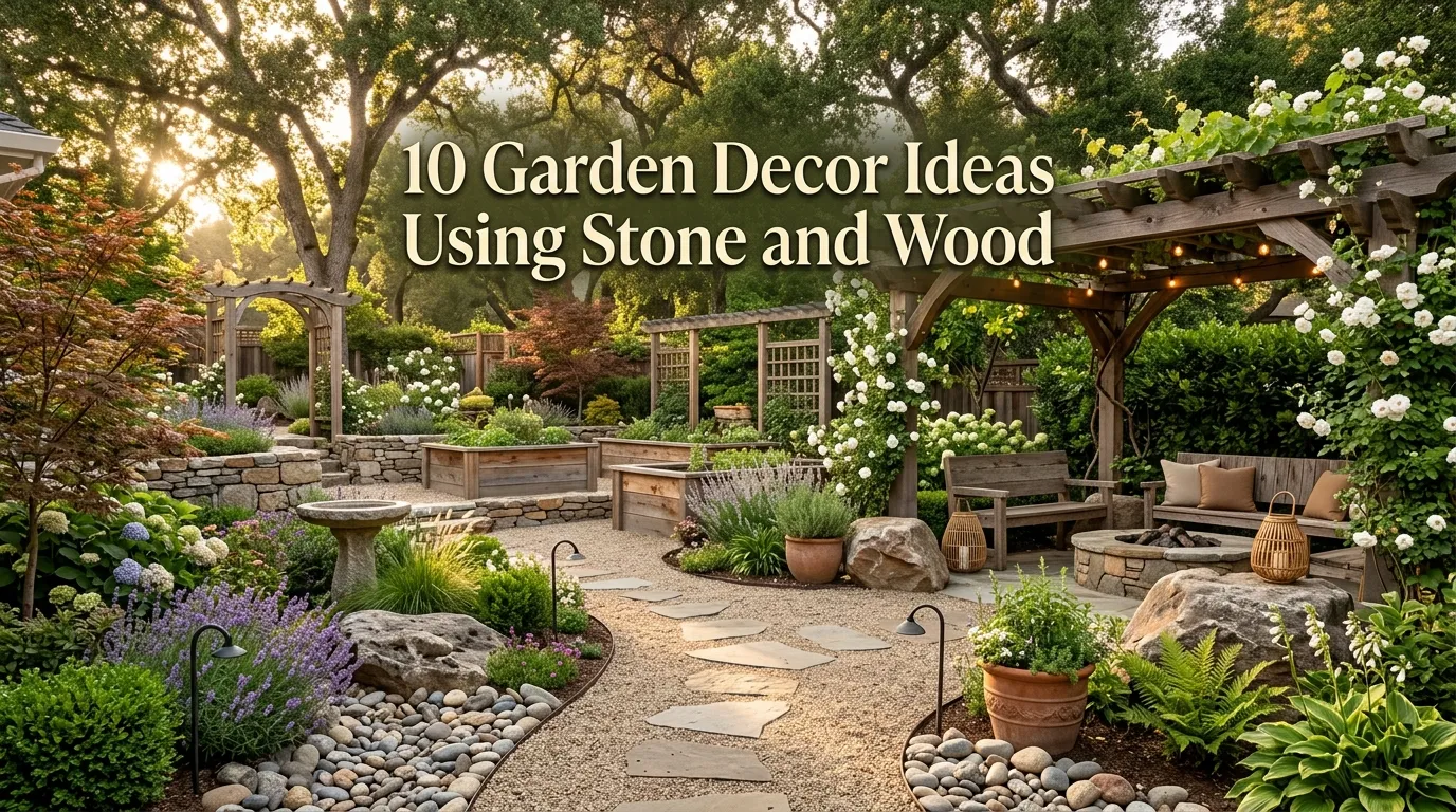 10 Garden Decor Ideas Using Stone and Wood
