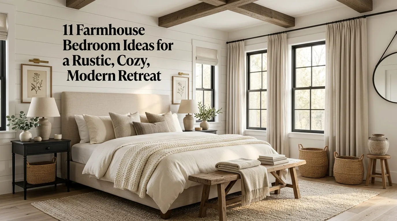 11 Farmhouse Bedroom Ideas for a Rustic, Cozy, Modern Retreat